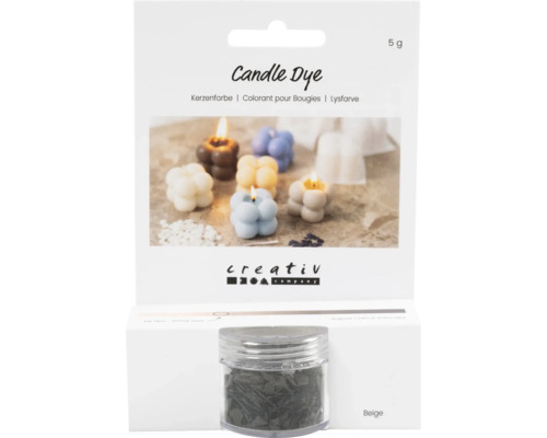 Colorant pour bougies beige en récipient