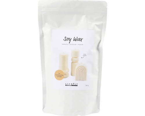 Sojawachs in einer Verpackung für die Herstellung von Kerzen