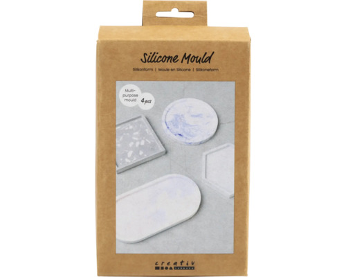 Silikonform, div. Grössen, weiss, 4 Stück Silikonform Set mit vier Formen in einer Verpackung