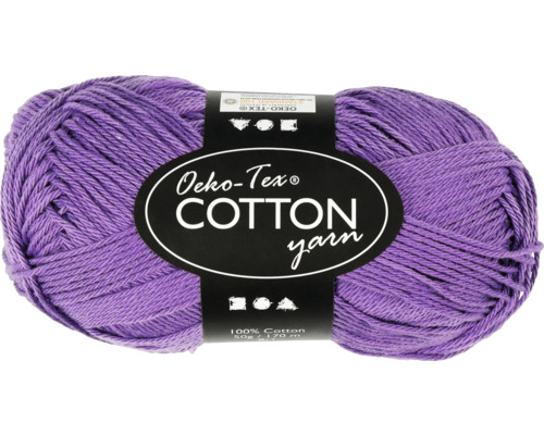Fil de coton 50 g, n° 8/4, 170 m, lilas Pelote de fil de coton