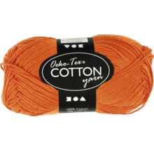 Orangefarbenes Baumwollgarn mit Oeko-Tex Siegel