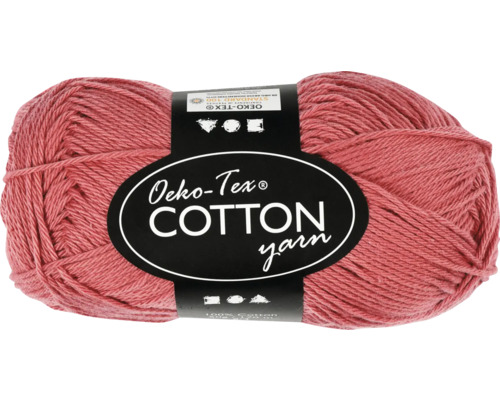 Baumwollgarn 50 g, Nr. 8/4, 170 m, terrakotta Knäuel Baumwollgarn mit Öko-Tex Standard 100 Siegel