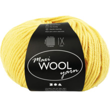 Gelbes Maxi-Wollgarn, 55 Prozent Wolle, 45 Prozent Acryl