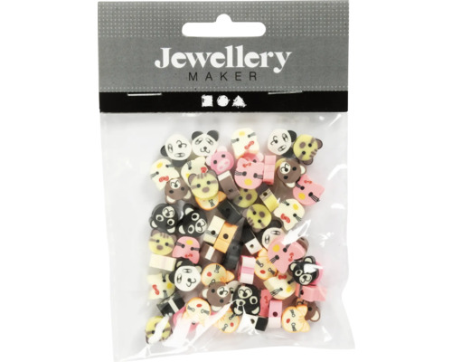 Perles à motif animaux, Ø 10 mm, 60 pièces Paquet de perles pour la fabrication de bijoux avec des motifs d'animaux