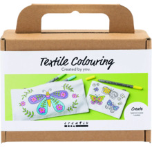 Textilmalset zum Gestalten von Federmäppchen und Geldbörse