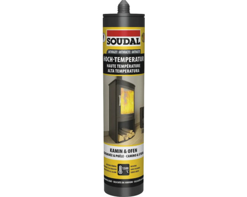 Soudal Kamin & Ofen Dichtstoff hitzebeständig schwarz 300 ml Soudal Hochtemperatur Dichtstoff für Kamin und Ofen