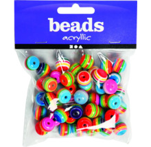 Packung Acrylperlen mit bunten Streifen
