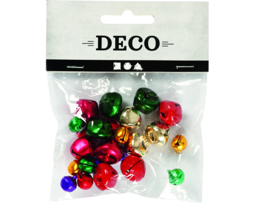 Glöckchen, Ø 10+14 mm sortiert, 24 Stk. Dekorative Schellen in Verpackung