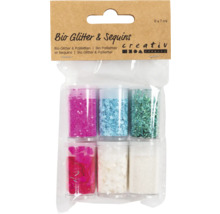 Bio Glitter und Pailletten Set, sechs Stück