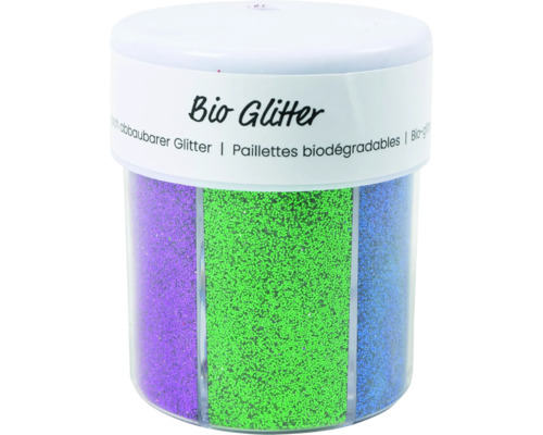 Bio Sparkles sortiert 6x28 ml 1 Dose Bio-Glitter in Dose mit verschiedenen Farben