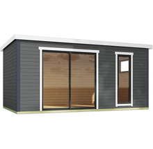 Abri de jardin avec porte coulissante et fenêtre