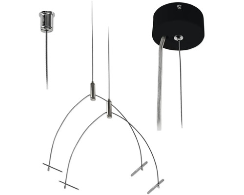 Seilaufhängung zur Befestigung von Lampen und anderen Gegenständen