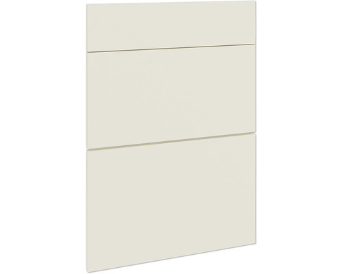 PICCANTE Smart Frontenset Unterschrank 50 cm 1 Schubkastenblende und 2 Auszugblenden sandbeige seidenmatt mit Dickkante "AB" Schrankfront mit drei Schubladen