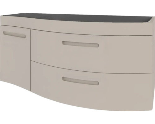Meuble sous vasque Devo Vena 2.0 droite lxhxp 110x50x42 cm classico stone grey - poignée fraisée Meuble sous-vasque avec tiroirs et porte
