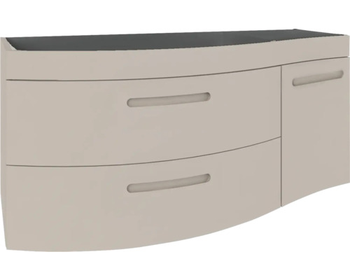 Meuble sous vasque Devo Vena 2.0 gauche lxhxp 110x50x42 cm classico stone grey - poignée fraisée Meuble sous-lavabo avec tiroirs et porte