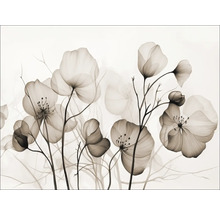 Illustration von transparenten Blumen auf Stielen