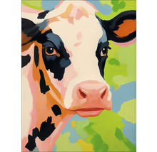Peinture d'une vache en portrait