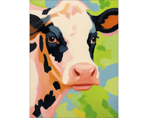 Gemälde einer Kuh im Hochformat