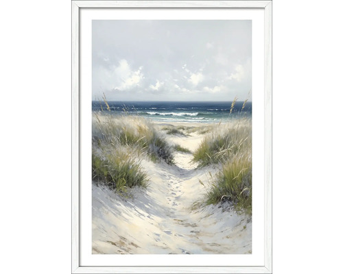 Gerahmtes Bild At The Beach 53x73 cm Gemälde mit Strandmotiv im Rahmen