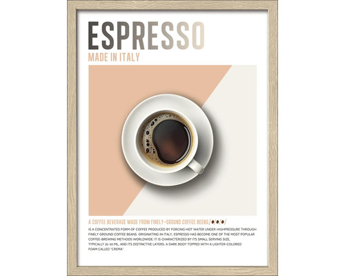 Gerahmtes Bild Espresso From Italy 33x43 cm Espresso Poster im Rahmen