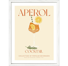 Graphique d'un cocktail Aperol dans un cadre blanc