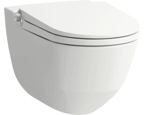 WC douche LAUFEN Cleanet Riva sans rebord blanc brillant avec siège WC WC suspendu à fond creux avec siège de WC