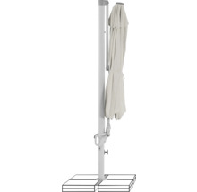 Parasol à mât latéral avec socle, fermé