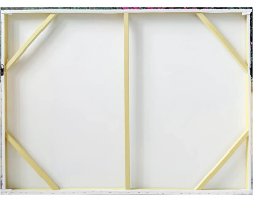 Rückseite einer Leinwand mit Holzrahmen