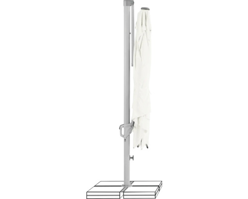 Parasol fermé avec support