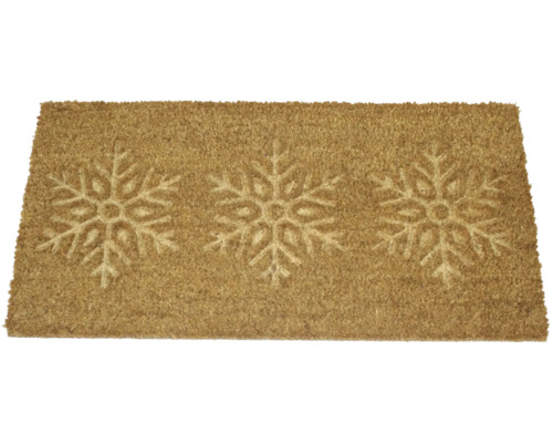 Fußmatte aus Kokosfaser mit Schneeflockenmuster