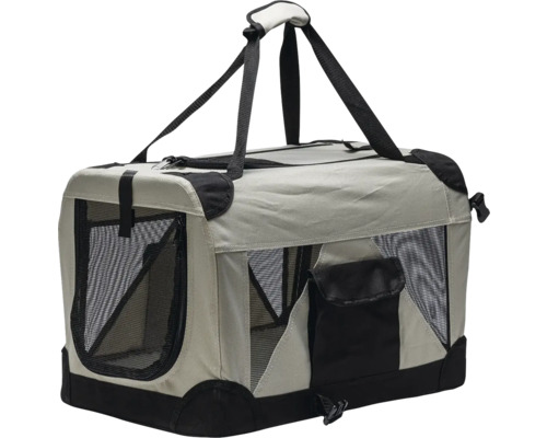 Cage de transport pour chien avec poignées et fenêtres en filet