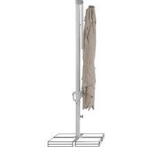 Parasol excentré fermé avec support