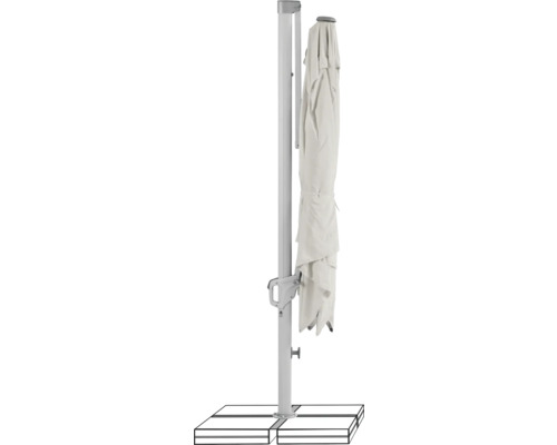 Parasol fermé avec support