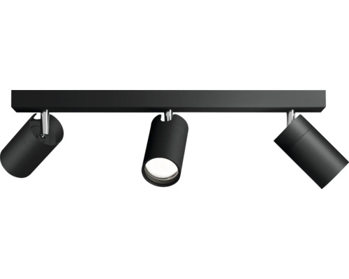 Rangée de spots Idris 3 x GU10 5 W noir Plafonnier avec trois spots