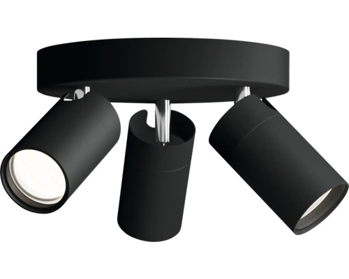 Spot de plafond Idris 3 x GU10 5 W noir Plafonnier avec trois spots