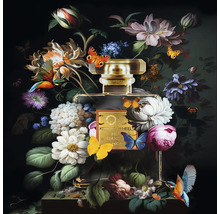 Flacon de parfum décoratif avec fleurs et papillons