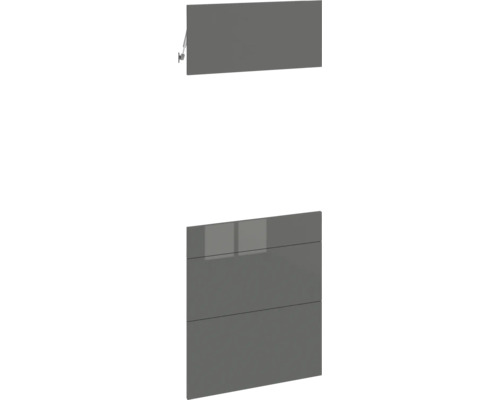 PICCANTE Smart Frontenset Midischrank für Backofen 1 Klappe, 1 Schubkastenblende und 2 Auszugblenden anthrazit glänzend "AM" Küchenschrankfront mit Klappe und Schubladenfronten