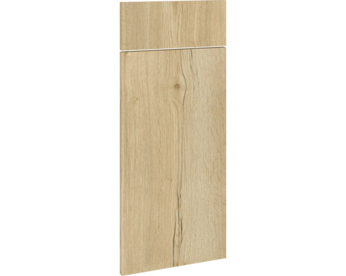 Set de façade PICCANTE Smart meuble bas 30 cm 1 porte pivotante et 1 cache de tiroir imitation chêne sauvage avec bord épais "X" Façade de cuisine avec structure en bois