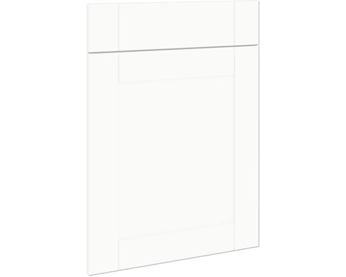 PICCANTE Smart Set de façade meuble bas 50 cm 1 porte pivotante et 1 cache de tiroir maison de campagne blanc mat "Z" Façade de cuisine blanche