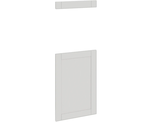 PICCANTE Smart Set de façade armoire midi pour réfrigérateur et four 1 porte pivotante et 1 cache maison de campagne gris mat "AK" Porte d'armoire aspect encadré