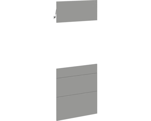 PICCANTE Smart Set de façade armoire midi pour four 1 trappe, 1 cache de tiroir et 2 caches de tablettes gris basalte mat avec bord épais "AM" Façade et abattant de meuble de cuisine