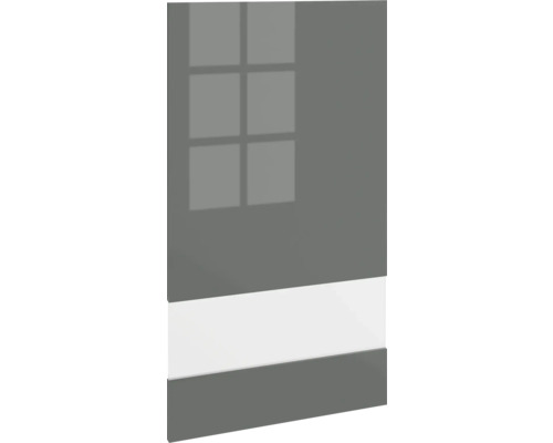 PICCANTE Smart Porte en verre à segment pour armoire haute 50 x 89,2 cm anthracite brillant "Q" Façade de meuble avec bande décorative