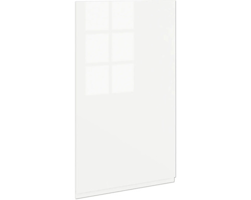 PICCANTE Smart Schranktür für Oberschrank 50 x 89,2 cm weiss hochglanz lackiert mit integrierter Griffmulde "I" Küchenschrankfront mit Glasoptik