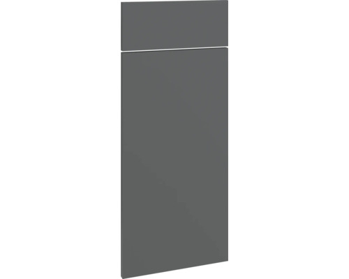 PICCANTE Smart Set de façade meuble bas 30 cm 1 porte pivotante et 1 cache de tiroir anthracite mat avec bord épais "X" Porte de placard de cuisine