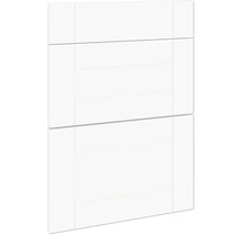 Façade d'armoire blanche avec structure à panneaux horizontaux