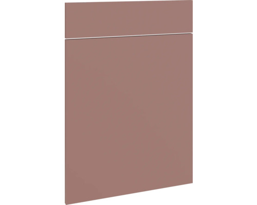 PICCANTE Smart Set de façade meuble bas 50 cm 1 porte pivotante et 1 cache de tiroir rouge rouille mat avec bord épais "Z" Porte de placard de cuisine