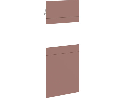 PICCANTE Smart Set de façade armoire midi pour microondes 1 porte pivotante 1 cache et 1 trappe rouge rouille mat avec bord épais "AL" Ensemble de meubles de salle de bains, comprenant un meuble suspendu et un meuble mural
