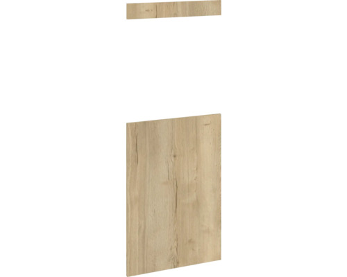 PICCANTE Smart Set de façade armoire midi pour réfrigérateur et four 1 porte pivotante et 1 cache imitation chêne sauvage avec bord épais "AK" Panneau en bois avec structure en bois