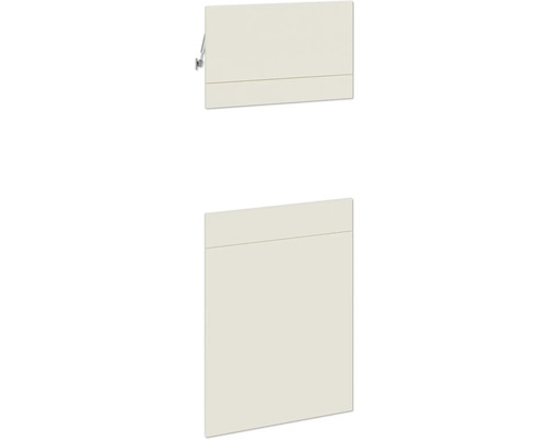 PICCANTE Smart Set de façade armoire midi pour micro-ondes 1 porte pivotante 1 cache et 1 clapet beige sable mat satiné avec bord épais "AL" Porte et rabat d'armoire