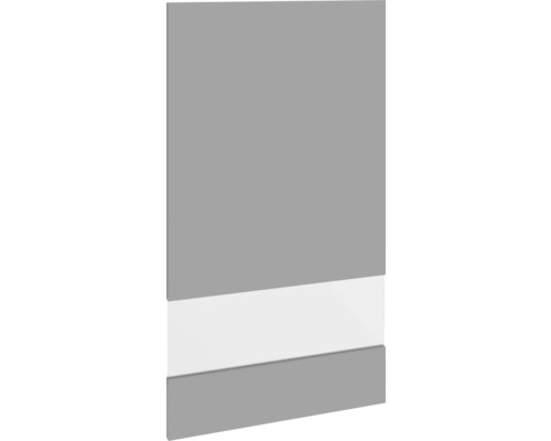 PICCANTE Smart Porte en verre à segment pour armoire haute 50 x 89,2 cm gris basalte mat avec bord épais « Q » Façade d'armoire avec deux zones de couleur